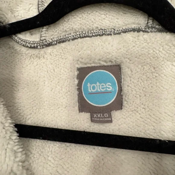 Totes Grey Polar Fleece Cozy Gray and White Sherpa Jacket Full Zip Women’s XXL - Picture 3 of 7